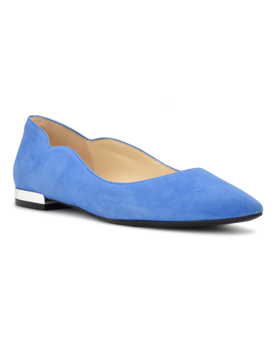 Shop Nine West Women's Lovlady Pointy Toe Slip-on Dress Flats Women's Shoes In Blue