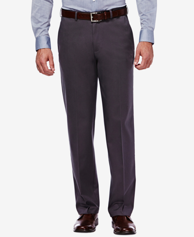 Shop Haggar Men's Premium No Iron Khaki Classic Fit Flat Front Hidden Expandable Waist Pant In Gray