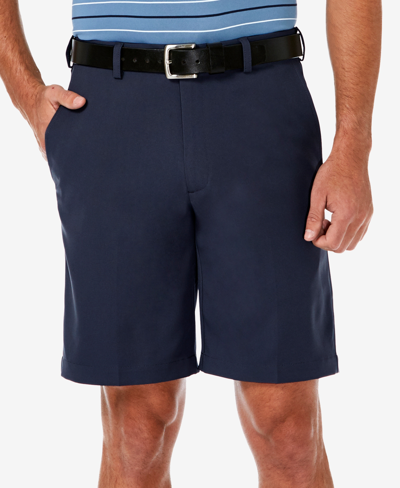 Shop Haggar Men's Cool 18 Pro Flat Front Classic-fit 9.5" Shorts In Blue