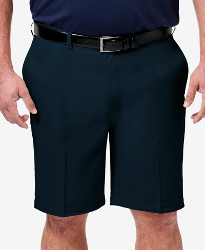 Shop Haggar Men's Big & Tall Cool 18 Pro Classic-fit Stretch Flat-front 9.5" Shorts In Blue