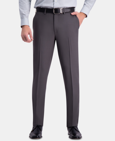 Shop Haggar Men's Premium Comfort Slim-fit Performance Stretch Flat-front Dress Pants In Gray