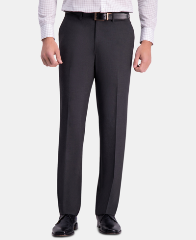 Shop Haggar J.m.  Men's Straight-fit 4-way Stretch Flat-front Dress Pants In Gray