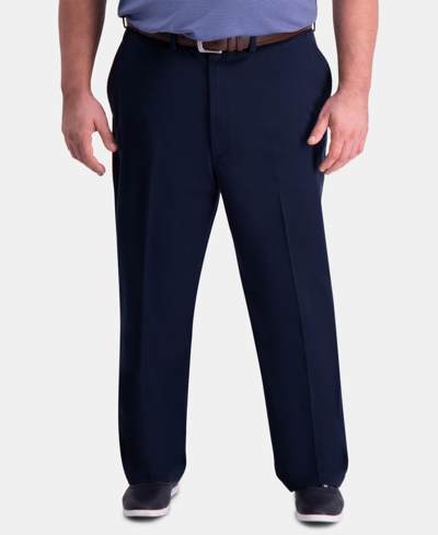 Shop Haggar Men's Big & Tall Classic-fit Khaki Pants In Blue