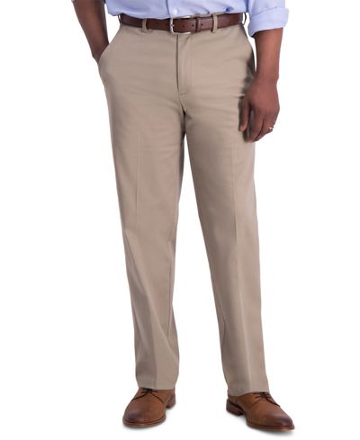 Shop Haggar Men's Iron Free Premium Khaki Classic-fit Flat-front Pant In Tan/beige