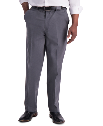 Shop Haggar Men's Iron Free Premium Khaki Classic-fit Flat-front Pant In Gray