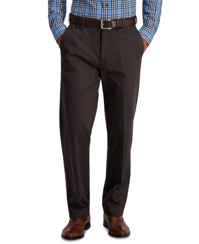 Shop Haggar Men's Iron Free Premium Khaki Classic-fit Flat-front Pant In Brown