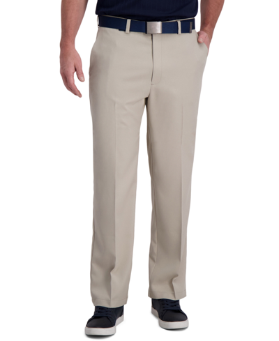 Shop Haggar Cool Right Performance Flex Classic Fit Flat Front Pant In Tan/beige