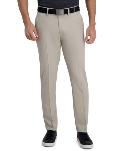 Shop Haggar Cool Right Performance Flex Slim Fit Flat Front Pant In Tan/beige