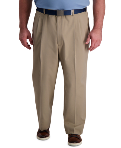 Shop Haggar Big & Tall Cool Right Performance Flex Classic Fit Pleated Pant In Tan/beige