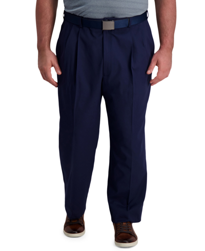 Shop Haggar Big & Tall Cool Right Performance Flex Classic Fit Pleated Pant In Blue