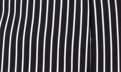 Akris Punto Chio Pinstripe Cotton Blend Straight Leg Pants In 093 Black-cream