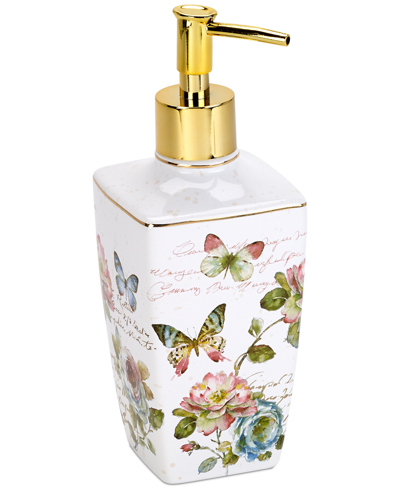 Shop Avanti Butterfly Garden Ceramic Soap/lotion Pump In White
