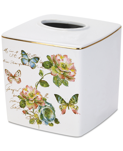 Shop Avanti Butterfly Garden Ceramic Tissue Box Cover In White