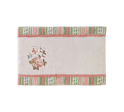 Shop Avanti Butterfly Garden Cotton Bath Rug, 20" X 30" In White