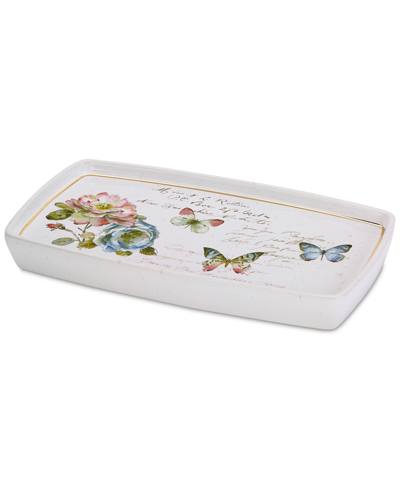 Shop Avanti Butterfly Garden Ceramic Bathroom Tray In White