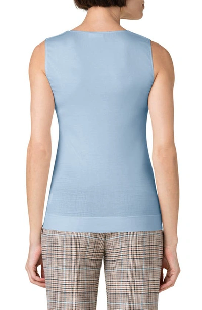 Shop Akris Punto Fitted Square Neck Stretch Modal Tank In 217 Sky