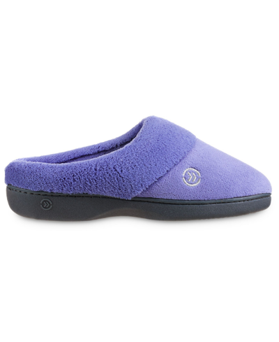 Shop Isotoner Signature Women's Micro Terry Sport Hoodback Slippers In Purple