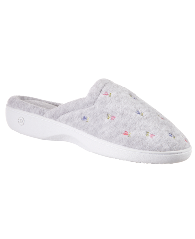 Shop Isotoner Signature Women's Secret Sole Embroidered Clog Slippers In Gray