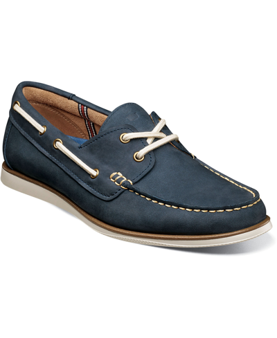Shop Florsheim Men's Atlantic Moccasin Toe Boat Shoes Men's Shoes In Blue
