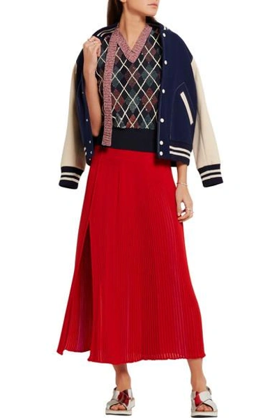 Shop Marc Jacobs Embellished Wool-blend Top