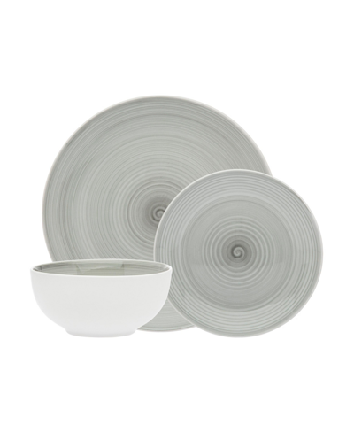 Shop Godinger Spiral Grey 12-pc Porcelain Dinnerware Set In Gray