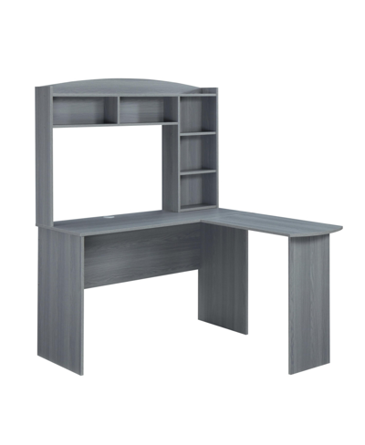 Shop Rta Products Techni Mobili L-shaped Desk W/ Hutch In Gray