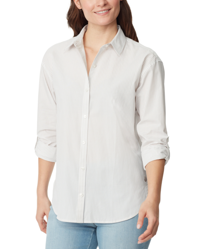 Shop Gloria Vanderbilt Women's Amanda Button-front Shirt In Tan/beige