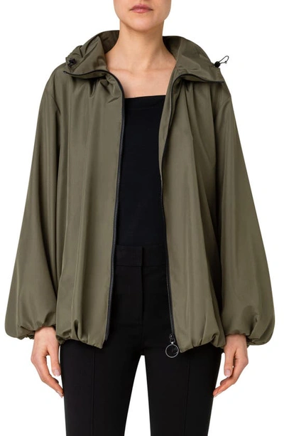 Shop Akris Punto Water Repellent Hooded Blouson Jacket In 054 Olive