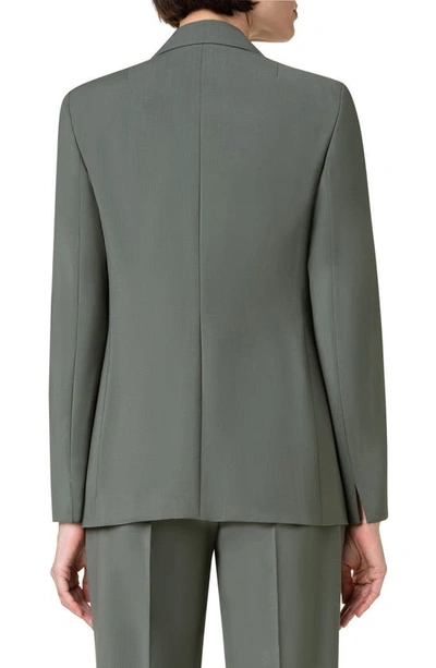 Akris Punto Women's Cool Wool Hidden Button Jacket In 058 Olive