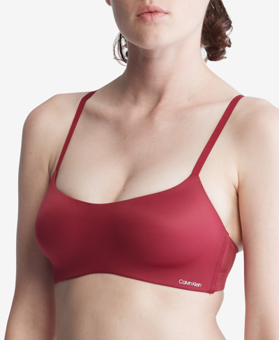 Shop Calvin Klein Liquid Touch Lightly Lined Bralette Qf5681 In Red