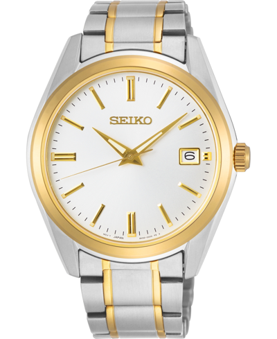 Shop Seiko Men's Essentials Two-tone Stainless Steel Bracelet Watch 40.2mm In Silver