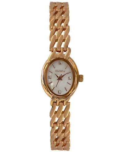 Shop Elgin Women's Rose Gold-tone Slanted Bracelet Watch In Pink