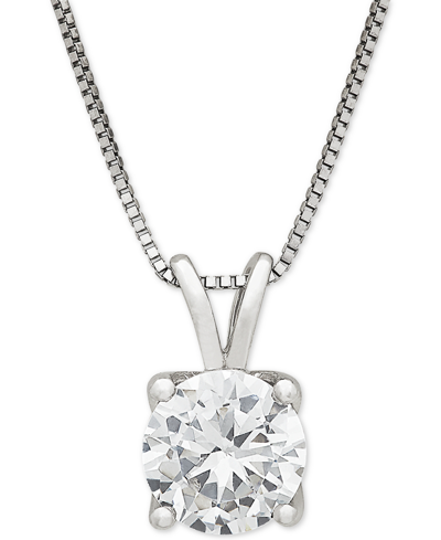 Shop Grown With Love Igi Certified Lab Grown Diamond Solitaire 18" Pendant Necklace (1 Ct. T.w.) In 14k White Gold Or 14k