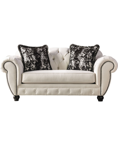 Shop Furniture Of America Trelane Upholstered Love Seat In Tan/beige