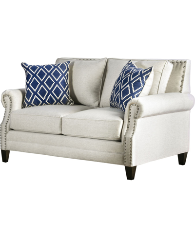 Shop Furniture Of America Ben Lomond Upholstered Love Seat In Tan/beige