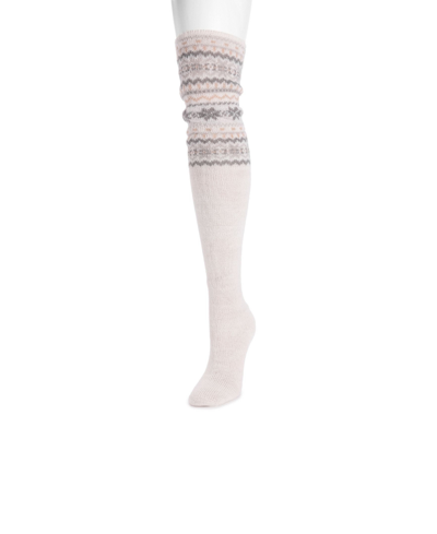 Shop Muk Luks Women's Patterned Cuff Over The Knee Socks In Multi