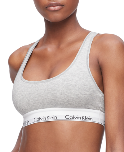 Shop Calvin Klein Modern Cotton Women's Modern Cotton Bralette F3785 In Gray