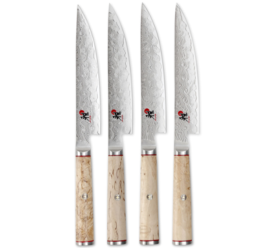 Shop Miyabi Birchwood Sg2 Steak Knives, Set Of 4 In Tan/beige
