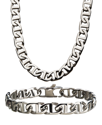 Shop Inox Mariner Link 8" Bracelet And 22" Necklace Set In Silver