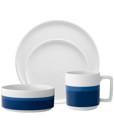 Shop Noritake Colorstax Stripe Place Setting, 4 Piece In Blue