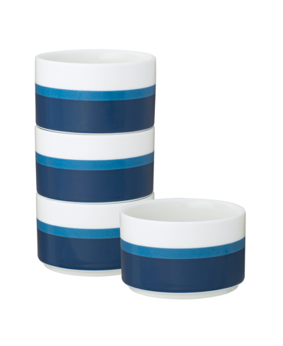 Shop Noritake Colorstax Stripe Mini Bowls, Set Of 4 In Blue