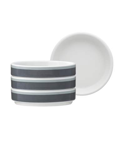 Shop Noritake Colorstax Stripe Mini Plates, Set Of 4 In Gray