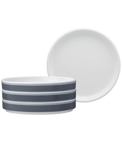 Shop Noritake Colorstax Stripe Small Plates, Set Of 4 In Gray