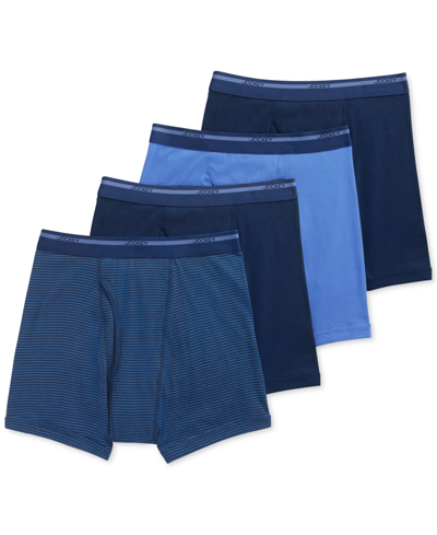 Shop Jockey Men's 3-pack + 1 Bonus Classic Cotton Boxer Brief In Blue