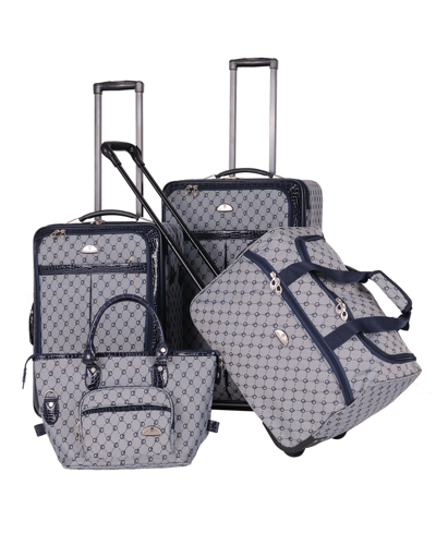 Shop American Flyer Signature 4 Piece Luggage Set In Blue