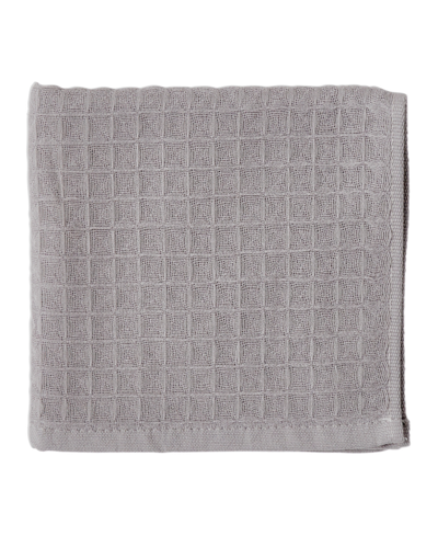 Shop Uchino Waffle Twist 100% Cotton Washcloth Bedding In Gray