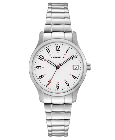 Shop Caravelle Designed By Bulova Women's Stainless Steel Bracelet Watch 30mm Women's Shoes In White