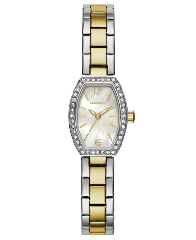 Shop Caravelle Designed By Bulova Women's Two-tone Stainless Steel Bracelet Watch 18x24mm Women's Shoes In White