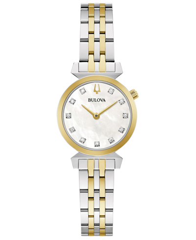 Shop Bulova Women's Classic Regatta Diamond-accent Two-tone Stainless Steel Bracelet Watch 24mm