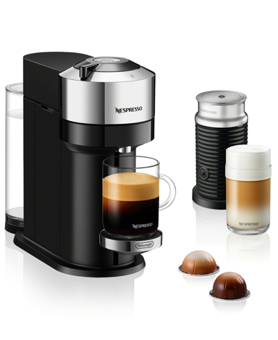 Shop Nespresso By De'longhi Vertuo Next & Aeroccino Milk Frother Coffee Maker In Silver